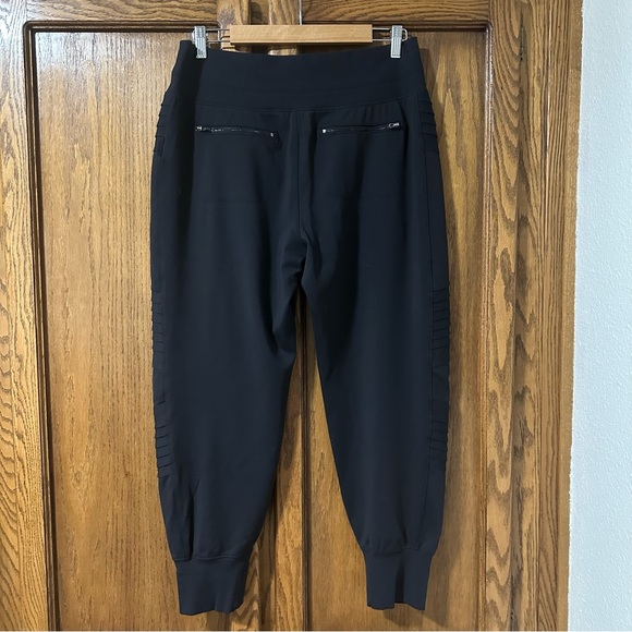 Athleta Women's Venice Moto Black High-Waisted Jogger Pants Black Sz L EUC - Picture 6 of 16
